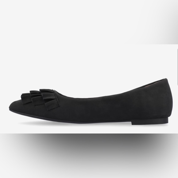 Journee Coll. Judy Black Ruffled Pointed Toe Ballet Slip On Flat Shoe 6 … - Picture 5 of 16